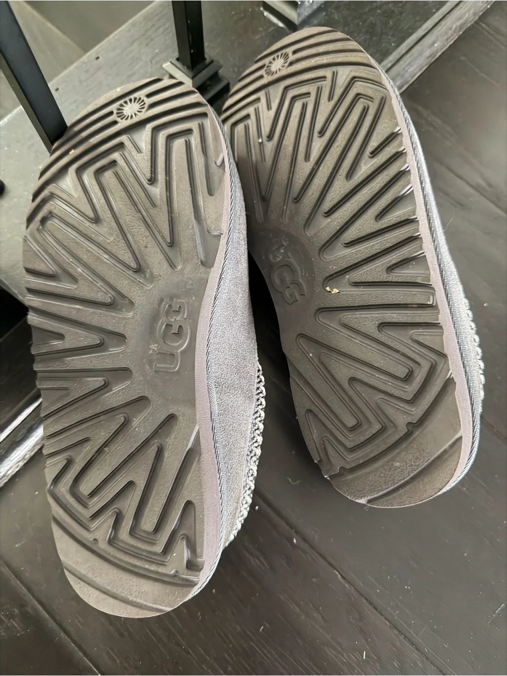 UGG Kids Gray Suede Slip-On Slippers